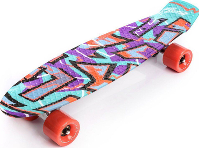 Skateboard Meteor Multicolor Graffiti 22", plastik, shumëngjyrësh