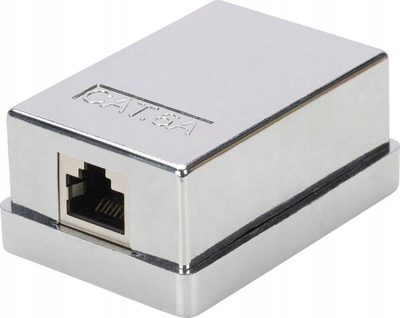 Kuti murale rrjeti Digitus CAT 6A, 1 port RJ45, metal, ngjyrë argjendi