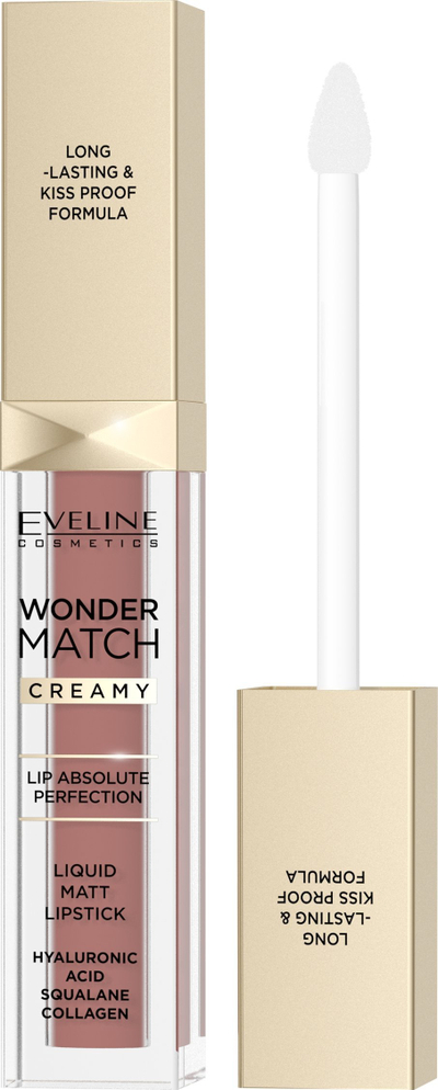 Течен кармин Eveline Cosmetics Wonder Match, мат, долготраен, 09 Dream Nude