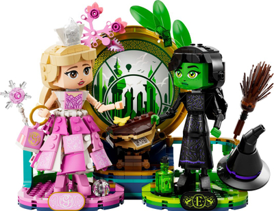 Set figurina ndërtuese Elphaba dhe Glinda, lodra koleksionare, shumëngjyrëshe