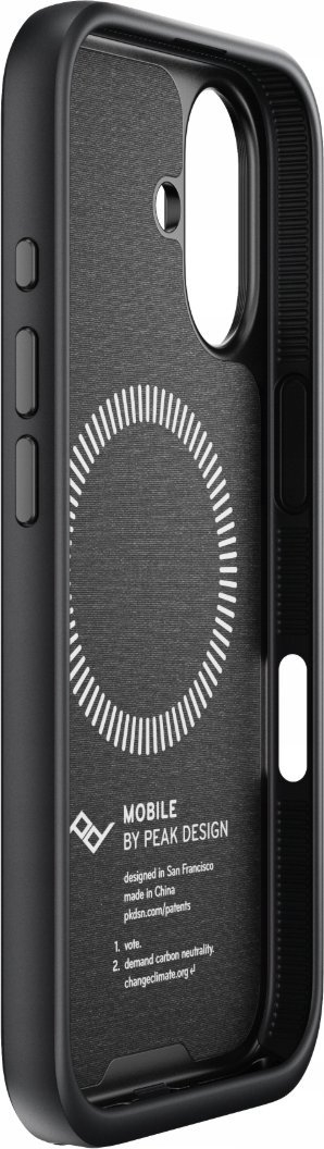Kllëf telefoni Peak Design Everyday Fabric për iPhone 16, SlimLink magnetik, pëlhurë, ngjyrë charcoal