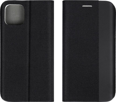 Këllëf portofol Sensitive Book për Samsung Galaxy A12, me magnet, me qëndrim, i zi