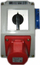 Set instalimi elektrik Spamel ZI05R341, prizë 32A 4P+2P+PE, IP44, e kuqe