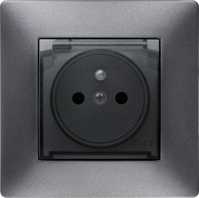 Prizë muri Elektro-Plast Volante 2666-08, 16A 230V, IP44, grafit