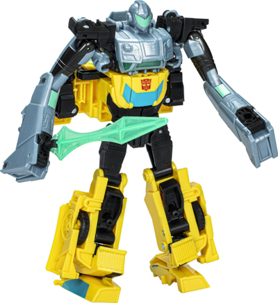 Figura aksion Transformers Hasbro EarthSpark Cyber-Combiner Bumblebee edhe Mo Malto, set me 2 copë, 13 cm, shumëngjyrëshe