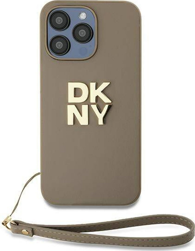 Mbrojtëse telefoni DKNY DKHCP15XPBSWSE, për iPhone 15 Pro Max 6.7", me rrip kyçi, bezhë