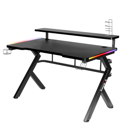 Tavolinë lojrash Huzaro Hero 5.0, 120x60 cm, 25 mm, RGB LED, e zezë