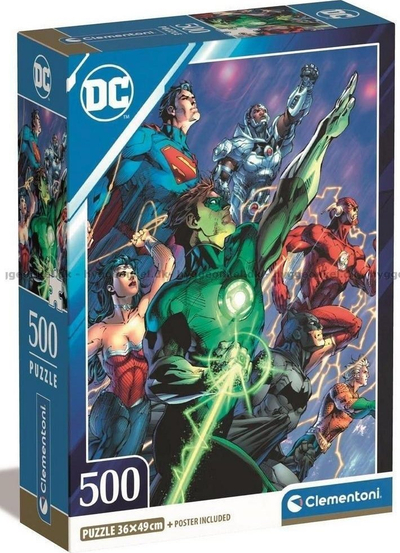 Puzzle Clementoni DC Comics Justice League, 500 copa, shumëngjyrësh