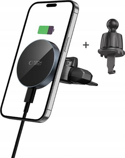 Mbajtëse telefoni për makinë Tech-Protect MM15W V5, MagSafe, karikim 15W, e zezë