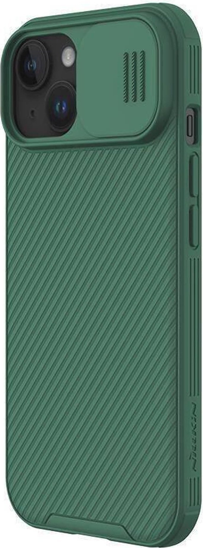 Kapak Nillkin CamShield Pro për Apple iPhone 15 Plus, TPU dhe polikarbonat, Deep Green