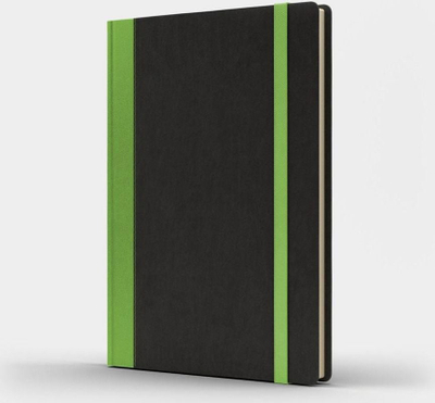 Fletore Like U Notebook B5 Pro L, format B5, pika 5x5 mm, e zezë me jeshile të çelët