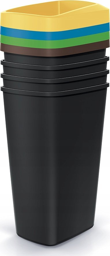 Kosh mbeturinash COMPACTA Q SET, 4x45L, plastik, i zi