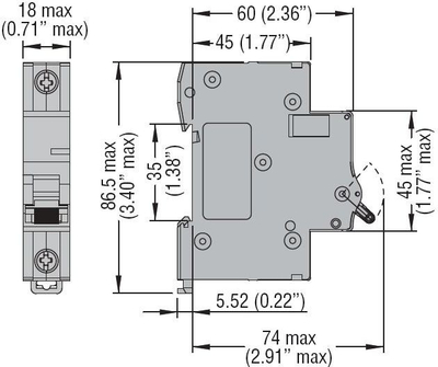 Ndërprerës miniaturë Lovato Electric P1MB1PC02, 1P C 2A, 10kA
