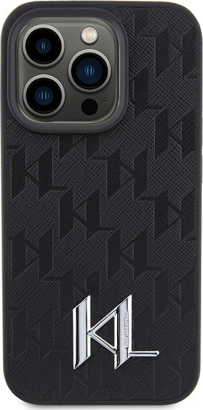 Mbrojtëse telefoni Karl Lagerfeld KLHCP15XPKLPKLK, lëkurë, për iPhone 15 Pro Max 6.7", e zezë
