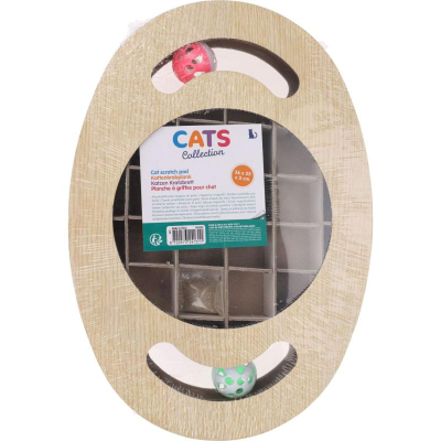 Dërrasë gërvishtëse për mace Cats Collection, karton, me 2 topa, 36x25 cm, bezhë