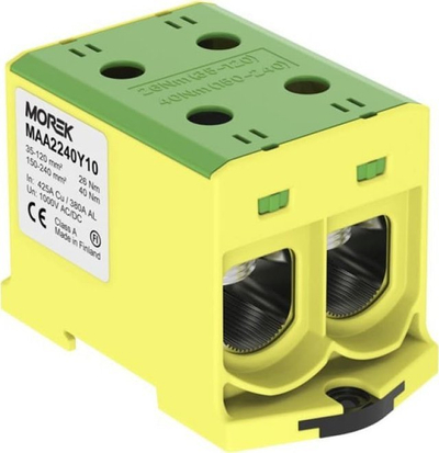 Lidhës universal elektrik MOREK OTL240-2, 2x Al Cu 35-240mm², 1000V, verdhë jeshil