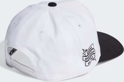 Kapelë snapback Adidas Varsity Fitness, pambuk 100%, e bardhë me strehë të zezë