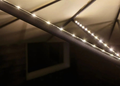 Dritë kopshti Paulmann Outdoor Mobile parasol light, 4x40cm LED, 3000K, e zezë