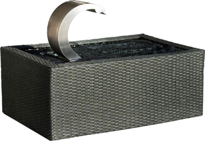 Shatërvan dekorativ çeliku Shumee Mamba S LED, inoks 316L, për pishina dhe pellgje