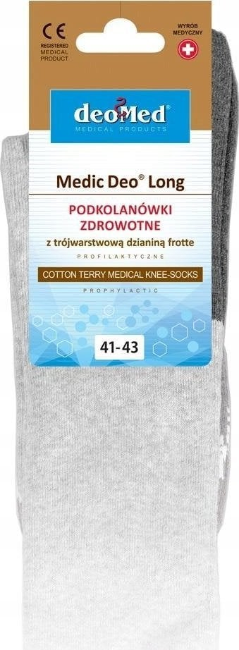 Долги медицински чорапи JJW Medic Deo Long, до под колено, големина 41-43, црни