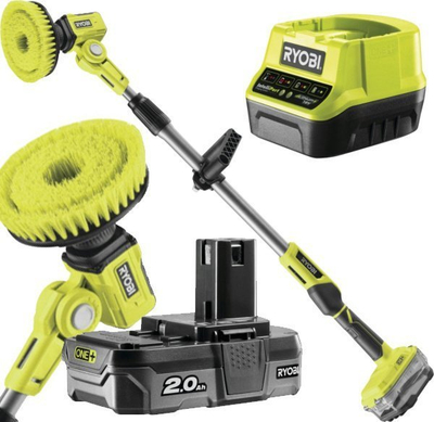 Furçë pastrimi pa kabllo Ryobi R18TPS-120G, 18V, me dorezë tutele, jeshile