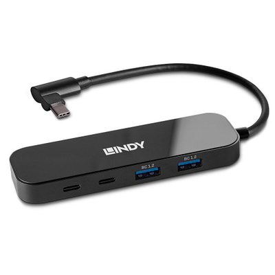 HUB USB Lindy 4 Port, USB 3.2 Gen 2, Type C, gri