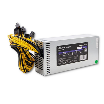 Furnizues energjie Qoltec Gaming Miner PCI-E 50349, 1800W, 80 PLUS Platinum, i zi