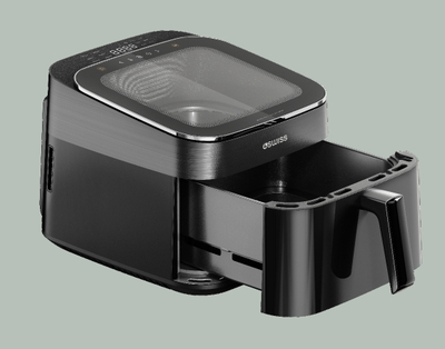 Fritezë ajri 4Swiss ABB-G24 Pure Glass, 1700W, pa vaj, e zezë