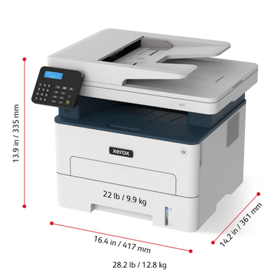 Printer multifunksional Xerox B225, A4, 34 fpm, WiFi, duplex, i bardhë
