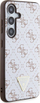 Mbulesë telefoni Guess 4G Triangle Metal Logo për Samsung Galaxy S24, lëkurë sintetike, e bardhë