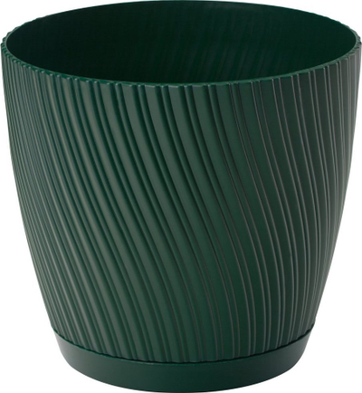 Vazo lulesh Form-Plastic MIKA 17, me pjatë, 3.3 l, jeshile
