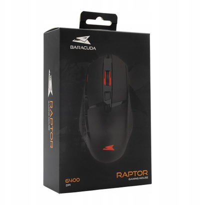 Гејминг глувче Baracuda RAPTOR BGM-051, 6400 DPI, 8 копчиња, црно