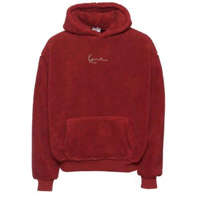 Блуза со капуљача Karl Kani Metal Signature Teddy OG Hoodie, полиестер, темно црвена