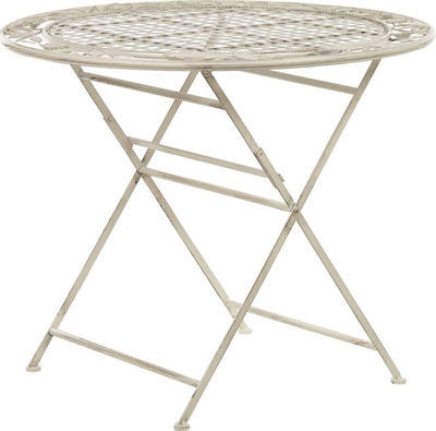 Tavolinë bistro Beliani Bivio, 90 cm, metal, e bardhë