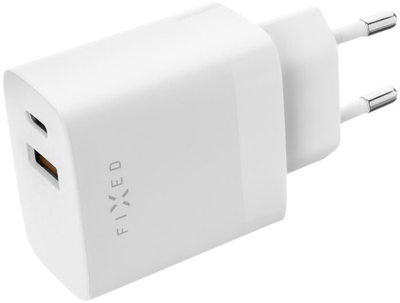 Karikues FIXED,USB-A, USB-C, PD & QC, 20W, i bardhë