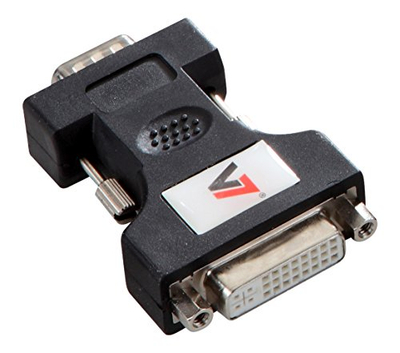 Adapter video V7, DVI I femër në VGA mashkull, i zi