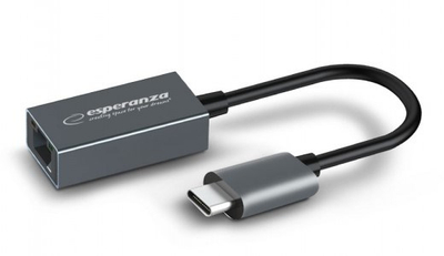 Përshtatës rrjeti Esperanza ENA102, PoE, USB C, 1000 Mbps, gri