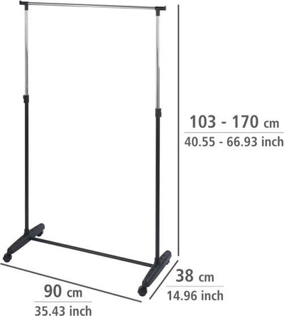 Vares rrobash Wenko Mikey, 90 x 103-107 cm, çelik i kromuar, e zezë