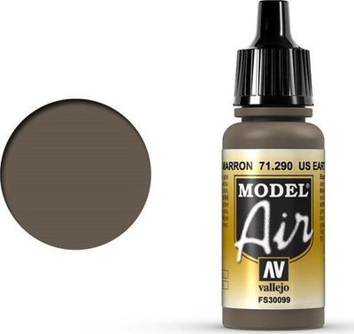 Ngjyrë akrilike Vallejo Model Air US Earth Brown, mat, 17ml, kafe toke