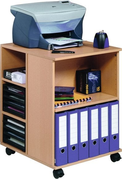 Karrocë zyre Durable Open Multi Trolley, 6 rafte, dru panje, kafe