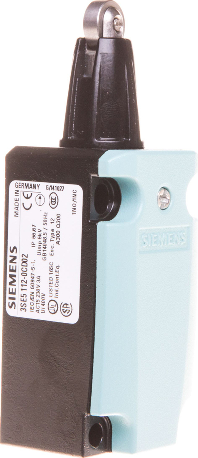Çelës limitues Siemens 3SE5112-0CD02, 1NO 1NC, plunger metalik me rrotull, IP66 IP67