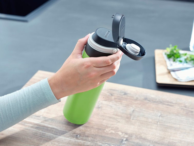 Termus Leifheit Insulated Mug Flip 3277, 600 ml, çelik inox, jeshile kiwi