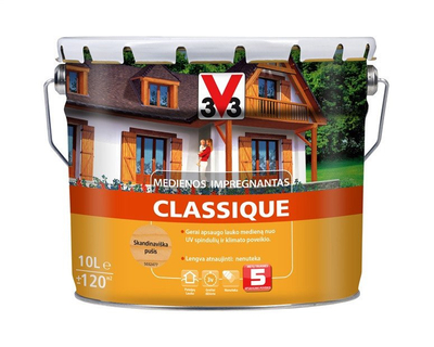 Impregnant druri V33 Classic, 0.89kg, mbrojtje UV, ngjyrë kafe