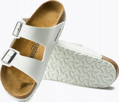 Sandale Birkenstock Arizona BF W 552681, taban kork, të bardha