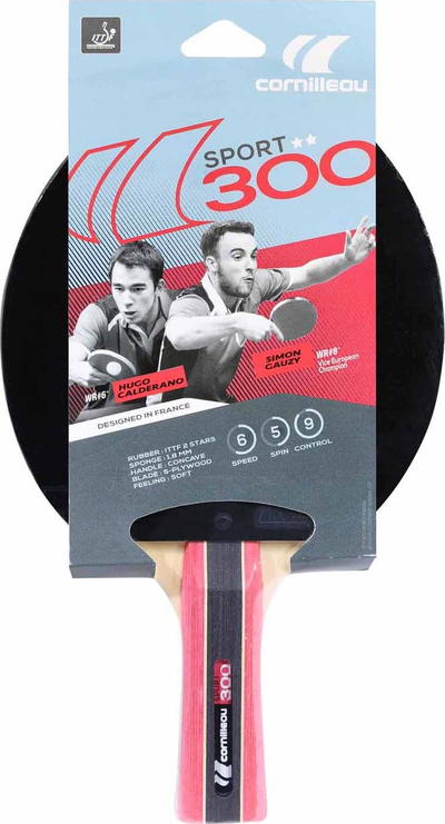 Raketë pingpongu Cornilleau Sport 300, 2 yje, e kuqe