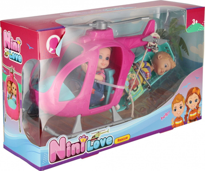 Set lodrash Mega Creative Nini Love, helikopter shpëtimi me kukulla 15cm, rozë