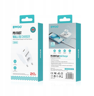 Karikues muri BWOO CDA155, 20W PD, USB-C, i bardhë