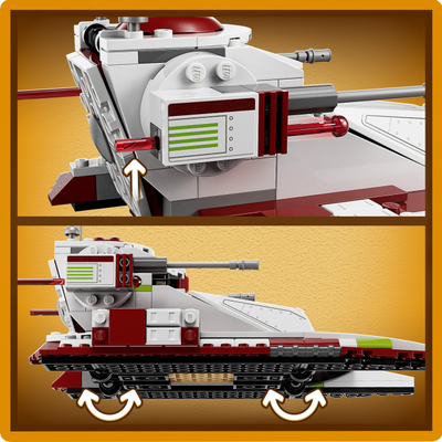 Lodër me tulla LEGO Star Wars 75342 Republic Fighter Tank, set me figura, me ngjyra