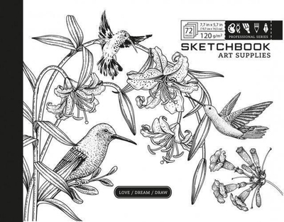 Skicëlibër Fresh karton, 19.7 x 14.5 cm, 72 fletë, bardhë e zi