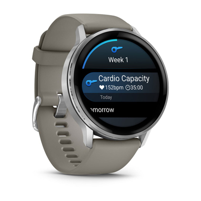 Ora inteligjente Garmin Venu 4, 45mm, GPS, argjend me rrip gri